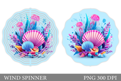 Seashell Wind Spinner Design. Sea Wind Spinner Sublimation Product Image 1