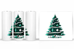 Christmas Tree Tumbler Sublimation. Christmas Tumbler Design Product Image 2