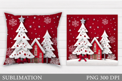 Christmas Tree Pillow Design. Christmas Tree Sublimation Product Image 1