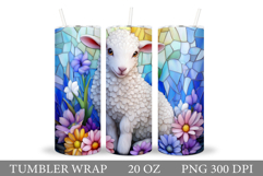 Cute Lamb Tumbler Sublimation. Lamb Summer Tumbler Design Product Image 1