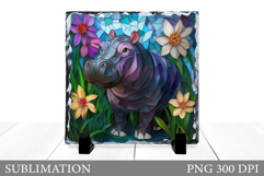 Cute Hippopotamus Sublimation. Hippopotamus Slate Design Product Image 1