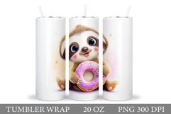 Valentines Sloth Tumbler. Valentines Tumbler Sublimation Product Image 1