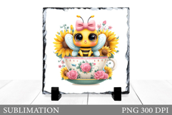 Cute Bee Slate Design. Cute Bee Sublimation Product Image 1