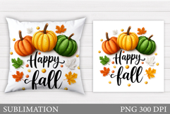 Fall Pumpkin Pillow Design. Fall Sublimation Product Image 1
