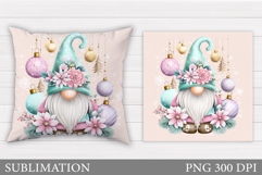 Christmas Gnome Pillow Sublimation. Christmas Pillow Design Product Image 1