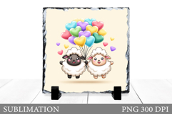 Valentines Lamb Sublimation. Valentines Lamb Slate Design Product Image 1