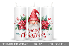 Christmas Gnome Tumbler. Christmas Tumbler Sublimation Product Image 1