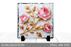 Rose Slate Design. Flowers Sublimation Product Image 1