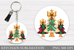Christmas Tree Keychain. Christmas Keychain Sublimation Product Image 1
