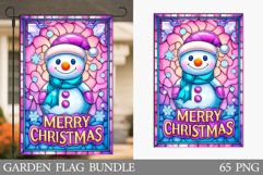Snowman Garden Flag. Christmas Garden Flag Sublimation Product Image 1
