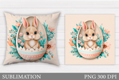 Easter Bunny Sublimation. Easter Bunny Pillow Design Product Image 1