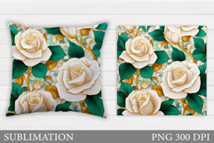 Roses Pillow Sublimation. Flowers Sublimation Product Image 1