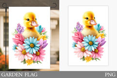 Cute Duck Garden Flag Design. Summer Duck Garden Flag Product Image 1