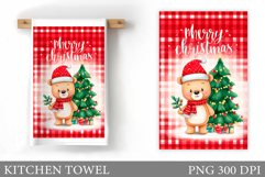 Christmas Bear Kitchen Towel. Christmas Kitchen Towel Design Product Image 1