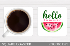 Watermelon Coaster Design. Summer Coaster Sublimation Product Image 1