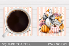 Fall Goose Coaster Design. Fall Coaster Sublimation Product Image 1