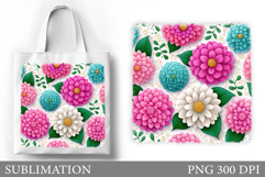 Flowers Tote Bag Sublimation. Flowers Sublimation Product Image 1