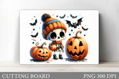 Cute Skeleton Cutting Board. Cute Halloween Cutting Board Product Image 1