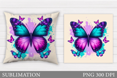 Butterfly Pillow Design. Butterfly Sublimation Product Image 1