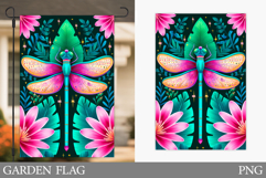 Dragonfly Garden Flag Design. Summer Garden Flag Sublimation Product Image 1