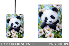 Panda Car Air Freshener Design. Cute Panda Sublimation Product Image 1