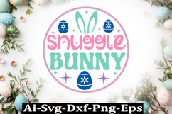 Happy Easter Round sign SVG Design Cute Easter Quotes SVG Product Image 1