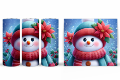 Cute Snowman Tumbler. Christmas Snowman Tumbler Sublimation Product Image 2