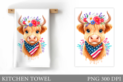 Patriotic Cow Kitchen Towel. Patriotic Kitchen Towel Design Product Image 1