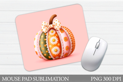Pumpkin Mouse Pad Design. Fall Mouse Pad Sublimation Product Image 1