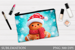 Gingerbread Cosmetics Bag. Christmas Makeup Bag Sublimation Product Image 1