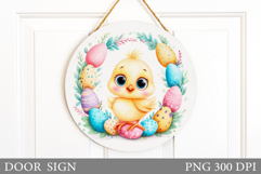 Easter Chick Door Sign Design. Easter Door Sign Sublimation Product Image 1