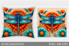 Dragonfly Pillow Design. Dragonfly Sublimation Product Image 1