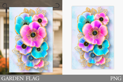 Flowers Garden Flag Design. Summer Garden Flag Sublimation Product Image 1