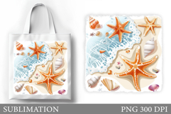 Starfish Tote Bag Sublimation. Sea Sublimation Product Image 1