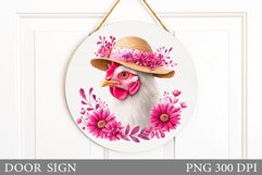 Chicken Door Sign Sublimation. Summer Door Sign Design Product Image 1