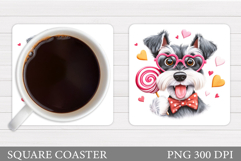 Valentines Dog Coaster. Valentines Dog Coaster Design Product Image 1