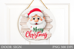 Santa Claus Door Sign Design. Christmas Door Sign Product Image 1