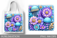 Jellyfish Sublimation. Jellyfish Tote Bag Sublimation Product Image 1