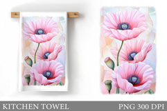 Flowers Kitchen Towel. Floral Kitchen Towel Design Product Image 1