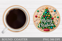 Christmas Penguin Coaster. Christmas Coaster Sublimation Product Image 1