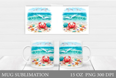 Sea Mug Wrap Design. Sea Sublimation Product Image 1