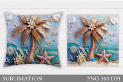 Palm Tree Pillow Sublimation. Palm Tree Sublimation Product Image 1