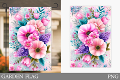 Flowers Garden Flag Design. Floral Garden Flag Sublimation Product Image 1