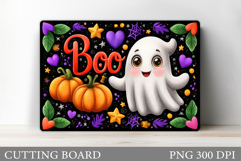 Cute Ghost Cutting Board. Cute Halloween Cutting Board Product Image 1