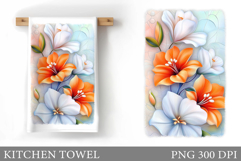 Flowers Kitchen Towel. Floral Kitchen Towel Design Product Image 1
