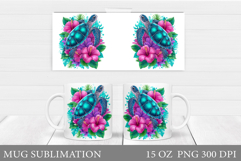 Sea Turtle Mug Sublimation. Sea Turtle Mug Wrap Design Product Image 1
