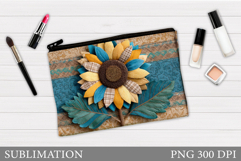 Sunflowers Makeup Bag. Flowers Cosmetics Bag Design Product Image 1