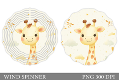 Cute Giraffe Wind Spinner. Giraffe Flowers Wind Spinner Product Image 1