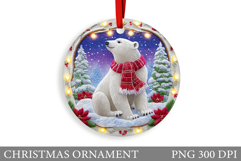 Polar Bear Christmas Ornament. Christmas Bear Sublimation Product Image 1
