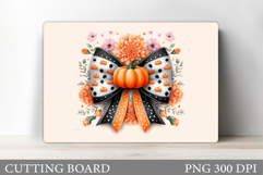 Fall Bow Cutting Board Design. Fall Kitchen Cutting Board Product Image 1